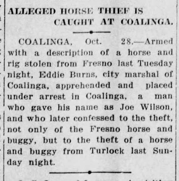 Wilson caught in Coalinga